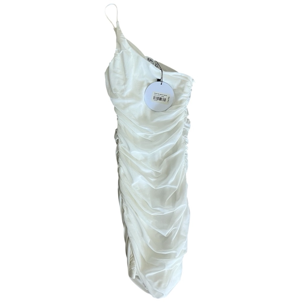 Princess Polly Jocasta One Shoulder Ruched White Mini Dress 🤍